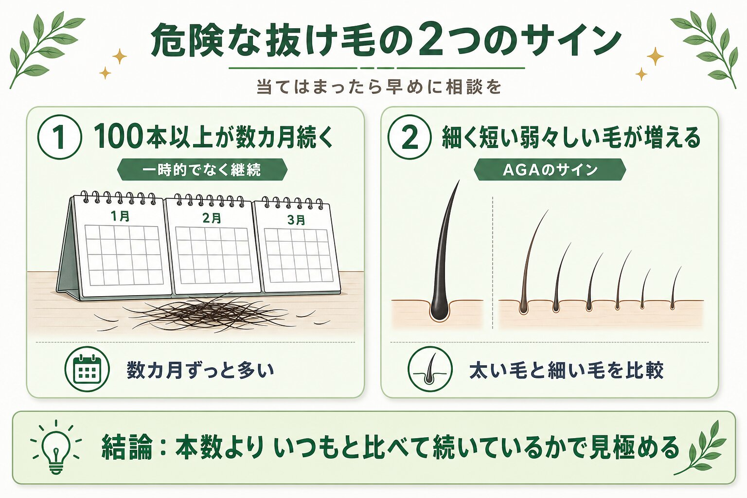 注意すべき「危険な抜け毛」の見分け方