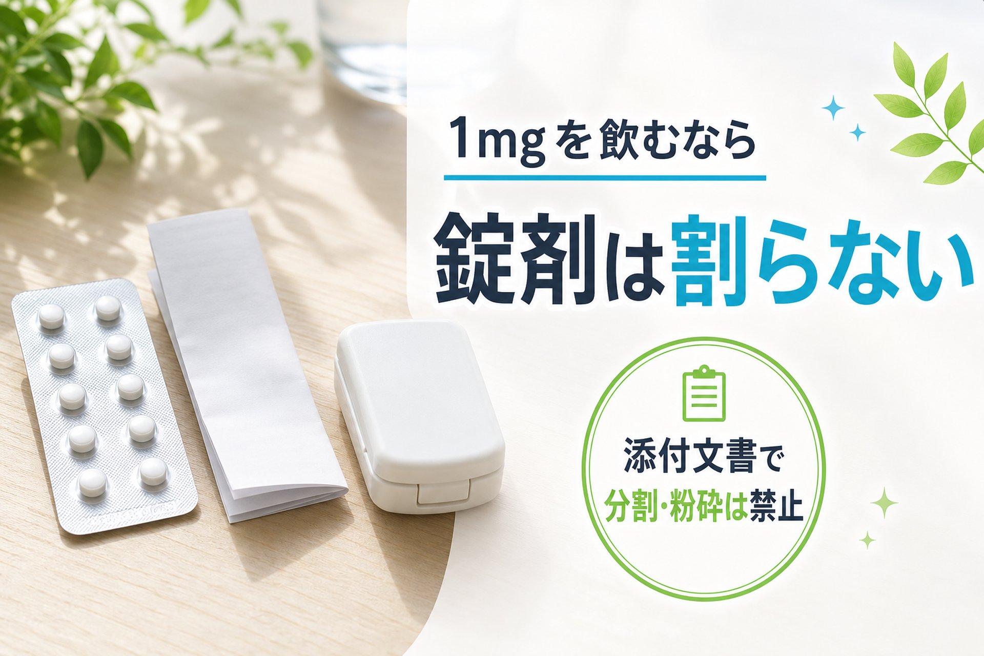 1mgを割って飲むのはおすすめできない2つの理由