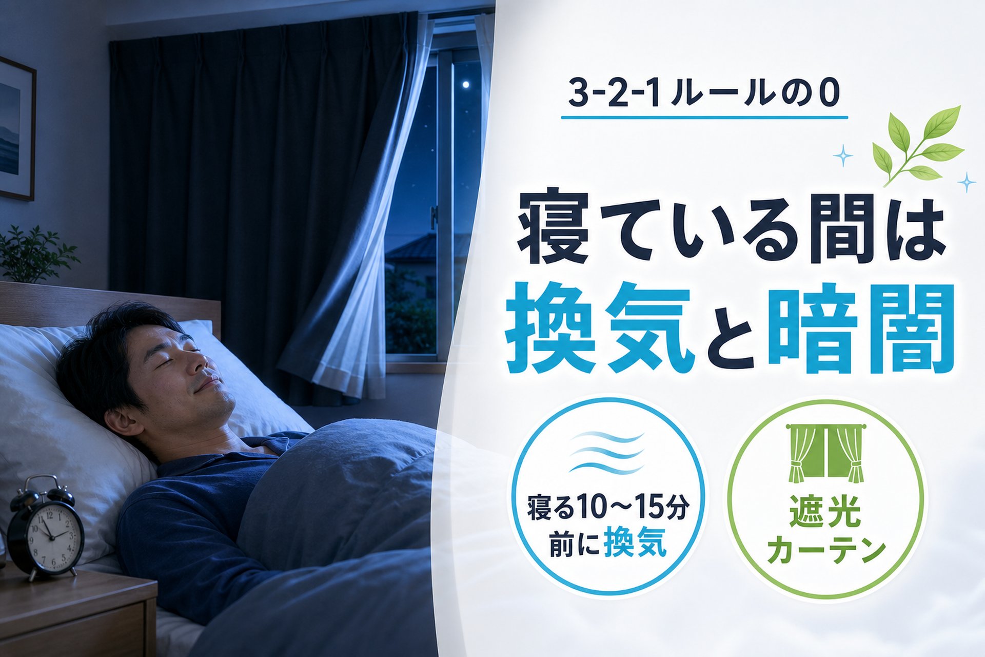 【3-2-1ルールの0】睡眠中は換気と暗闇を意識する