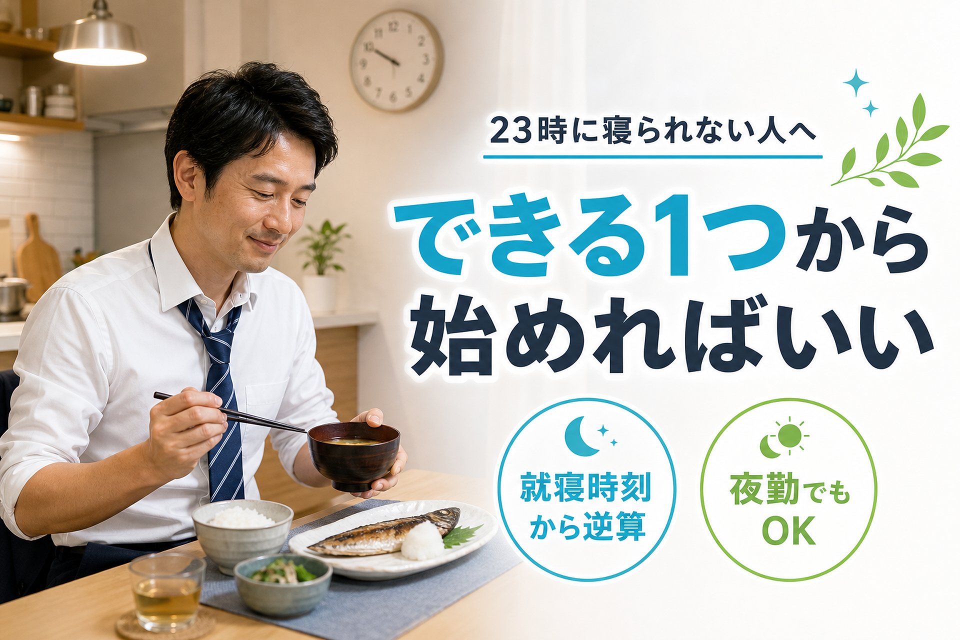 23時に寝られない人は取り入れやすい行動から始めよう