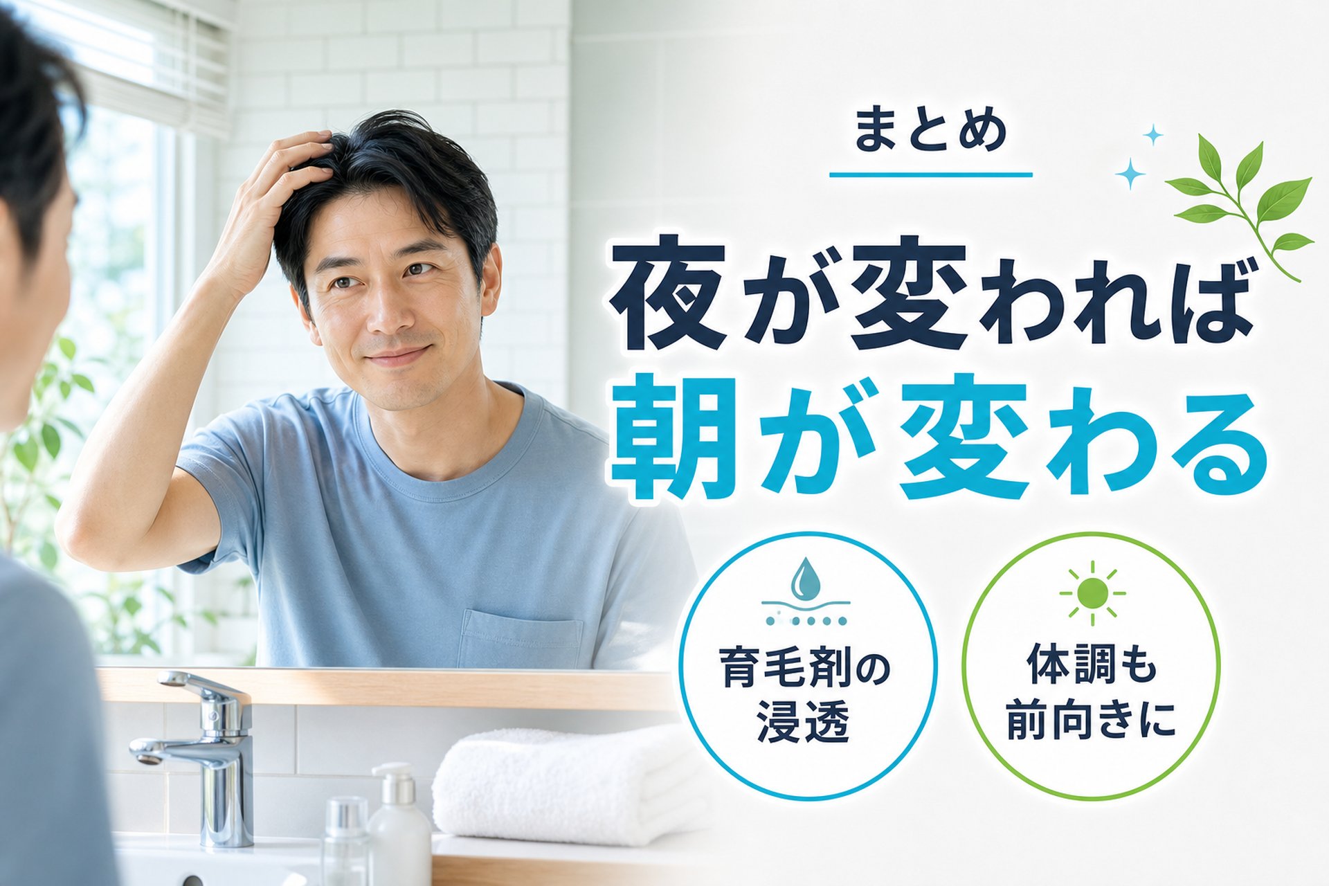 【まとめ】夜の過ごし方を変えれば育毛剤の浸透も体調も変わる